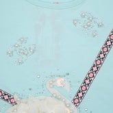 Floral Pearls Flamingo Beads Girls T-Shirt